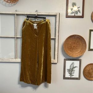 Anthropologie Biden Gold velvet crushed pants